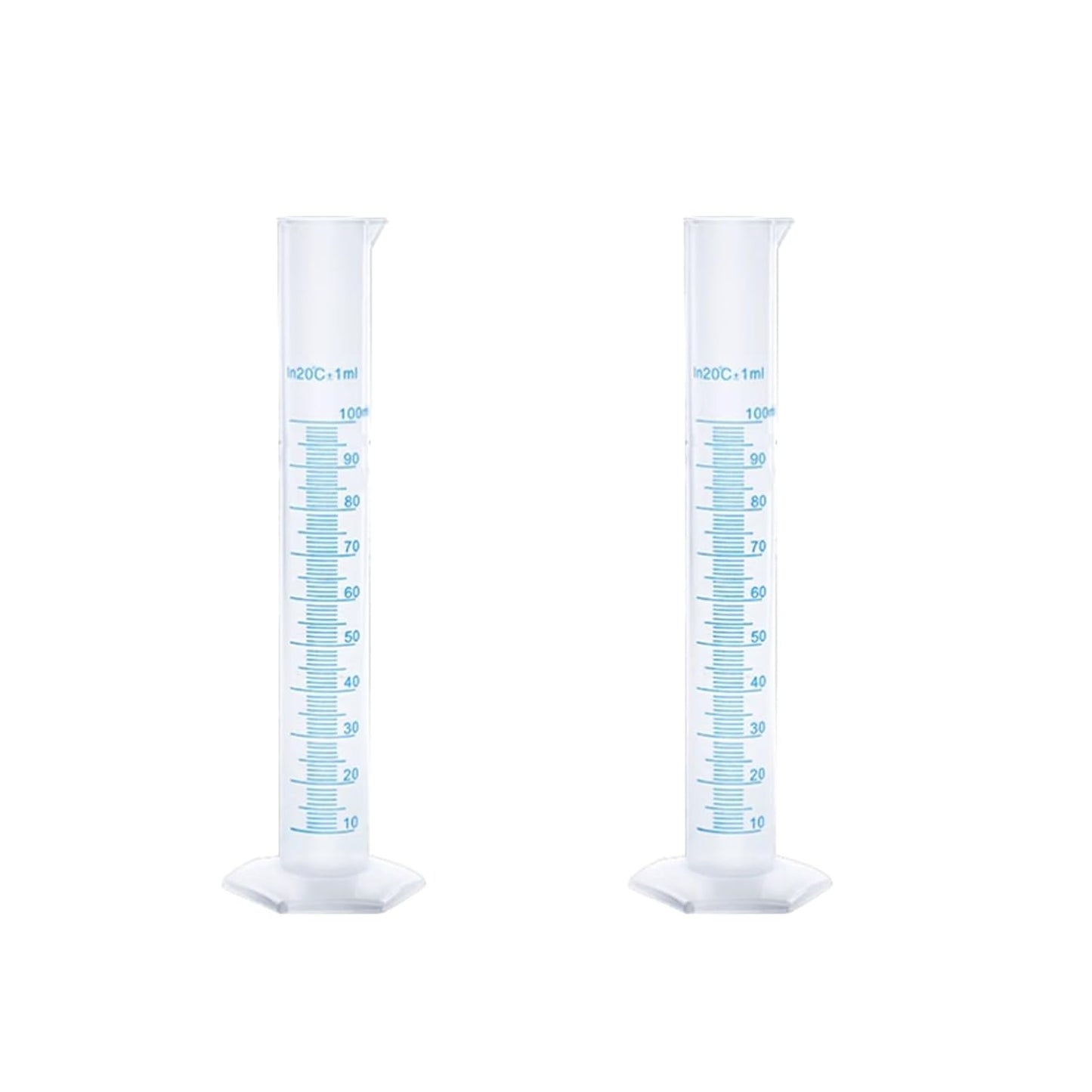Plastic Graduated Cylinder Set - 25ml/50ml/100ml Measuring Cylinders for Science Lab, Chemistry Experiments, Kids Education - Shatterproof, Durable & BPA-Free (6-Pack 25ml)