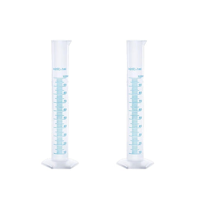 Plastic Graduated Cylinder Set - 25ml/50ml/100ml Measuring Cylinders for Science Lab, Chemistry Experiments, Kids Education - Shatterproof, Durable & BPA-Free (6-Pack 25ml)