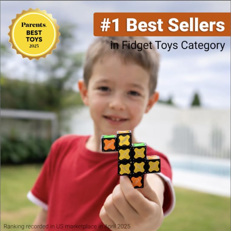 TOSY Magnet Cube 2x2 - 8 Blocks, 2in1 Toy: 2x2x2 Puzzle Cube and Customizable Infinity Cube, Easter Basket Stuffers Gifts for Kids/Grandkids, Glowing w/ UV Flashlight, STEM Toy, 2-Pack