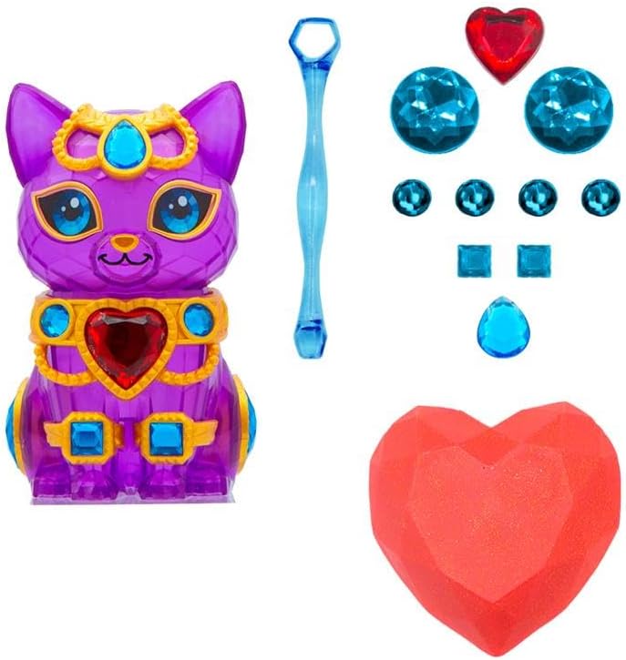 Gem Pets Purple Diamond Bunny Treasure Dig Kit with Lilac-Scented Soap, Includes 10 Gems, 4 Accessories & Digging Tool to Decorate Pet, Mess-Free Excavation Activity for Kids, Pink Doll & Purple Gems