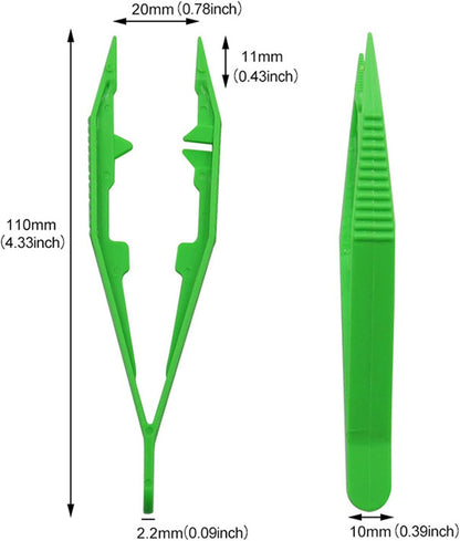 OVERTOYOU 5Pcs Kids Safety Plastic Beads Tweezer for Puzzle Bead Model Building Kits Children DIY Toy Art Crafts Accessories Tool, As the Picture Shows