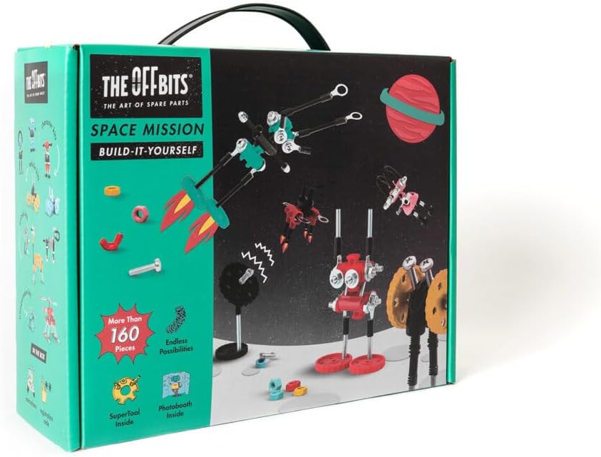 The Off Bits Space Mission Educational Build Your Own Robot Toy, Stem Building Toys for Boys and Girls, Valentine Birthday Gift for Kids Montessori Play Kit, Steam Toys for Kids Ages 6 7 8 9+