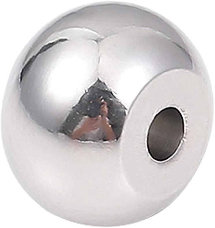 BEADIA Stainless Steel Spacer Beads 3x2.5mm Round Loose Charm Caps Beads for DIY Jewelry Making 100pcs with 1mm Hole