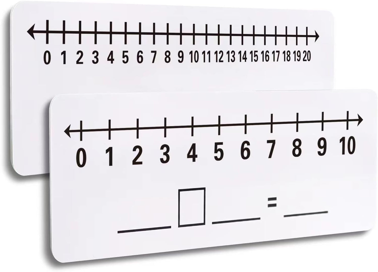 2 Pcs Dry Erase Number Line Board, Double Sided Number Line for Students, Homeschool, Teacher Supplies, Classroom, Math Game for Math Center，High Quality Durable 12 x 4 Inch 0-10, 0-20