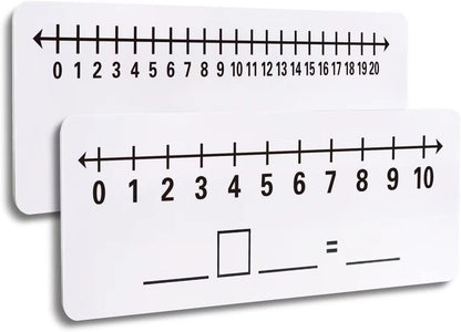 2 Pcs Dry Erase Number Line Board, Double Sided Number Line for Students, Homeschool, Teacher Supplies, Classroom, Math Game for Math Center，High Quality Durable 12 x 4 Inch 0-10, 0-20