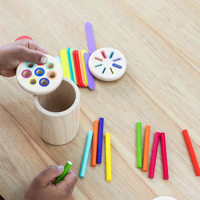 Fat Brain Toys 3 in1 Learning Fine Motor Skill Toy - 3-in-1 Sorting Cup Early Learning Toys for Ages 3 to 6