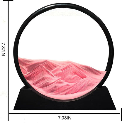Muyan Moving Sand Art Picture Sandscapes in Motion Round Glass 3D Deep Sea Sand Art for Adult Kid Large Desktop Art Toys (Purple, 7 Inch)