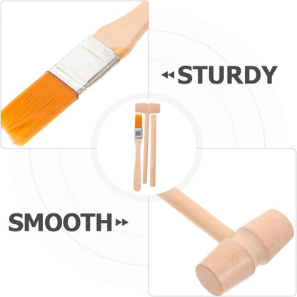 Vaguelly 9 Sets Dinosaur Dig Tools Including Wooden Digging Hammer and Chisel Brush for Gems Archaeological Excavation Tool Kit Pretend Play Kids Science Kit