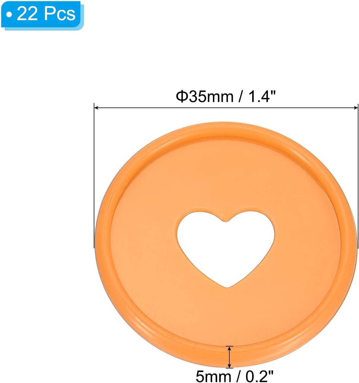 PATIKIL 35mm 1-1/2" Orange Plastic Round Book Binding Discs, 22 Pcs Discbound Expansion Discs Plating Round Binder Rings for DIY Notebook Planner