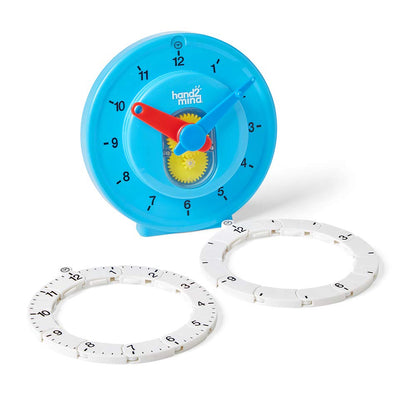 hand2mind Advanced NumberLine Clock, Learn to Tell Time, Analog Clock for Kids Learning, Number Line for Kids, Teaching to Tell Time, Math Manipulatives (Set of 1)