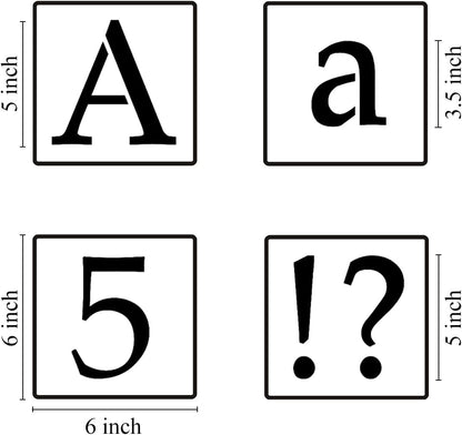 3 Inch Alphabet Letter Stencils for Painting - 70 Pack Letter and Number Stencil Templates with Signs for Painting on Wood, Reusable Letters and Numbers Stencils for Chalkboard Wood Signs & Wall Art