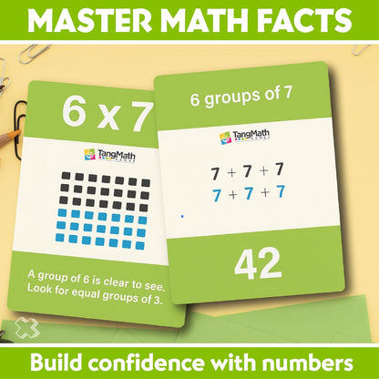 Great Times Multiplication Flash Cards – Products to 100 with Visual Grouping & Rhyming Clues for Kids Ages 7–10