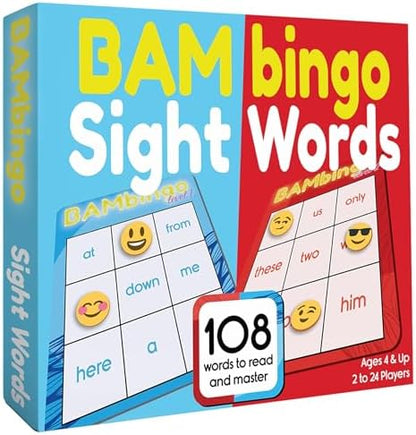 Phonics Flash Cards - Learn to Read in 20 Phonic Stages - Digraphs CVC Blends Long Vowel Sounds - Phonics Games for Kids Ages 4-8 and Sight Word Bingo Game Level 1 and Level 2 - Learn Vocabulary.