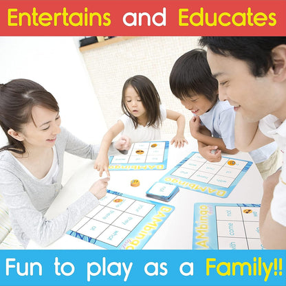 Phonics Flash Cards - Learn to Read in 20 Phonic Stages - Digraphs CVC Blends Long Vowel Sounds - Phonics Games for Kids Ages 4-8 and Sight Word Bingo Game Level 1 and Level 2 - Learn Vocabulary.