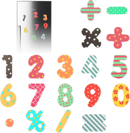 90 Pcs Magnetic Numbers and Math Symbols Learning Educational Soft Magnetic Refrigerator Magnets Math Recognition Whiteboard Fridge