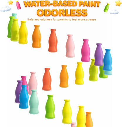 Match The Bottle Color Game, Fun Family Board Game for Kids and Adults 2–4 Players, Bottle Flip Challenge Toy for Travel, Camping, Holidays, Celebrate Birthday Party, Backyard Night (Medium, Plastic)