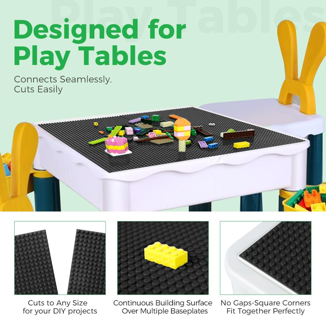 Classic Baseplates Building Plates-10" x 10" Building Boards,100% Compatible with All Major Brands and Activity Table, Creative Platforms Mats for Toy Bricks (Sand, 8 Pack)