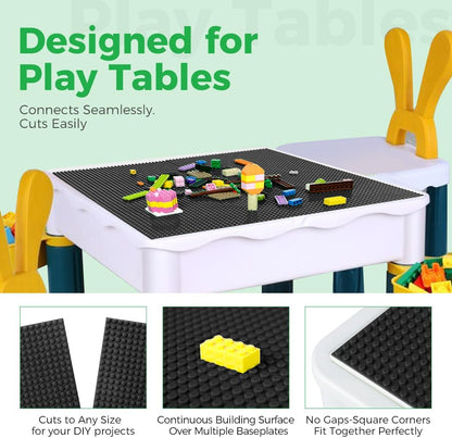 Classic Baseplates Building Plates-10" x 10" Building Boards,100% Compatible with All Major Brands and Activity Table, Creative Platforms Mats for Toy Bricks (Sand, 8 Pack)