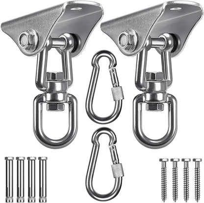 SELEWARE Anti-Squeaking Swing Hanger Stainless Steel Swing Set Hook Ceiling Mount Bracket for Hammock Chair Toddler Swing Yoga Swing Punching Bag 2 Packs
