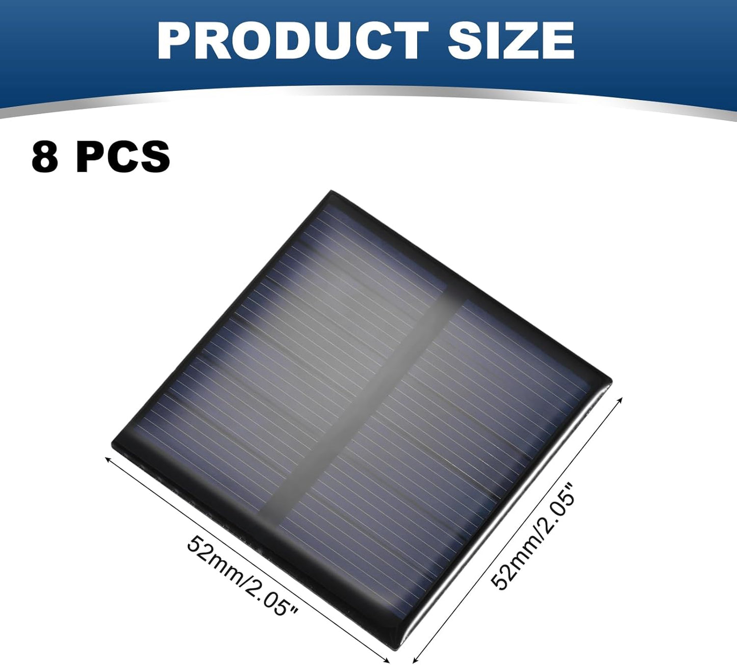 MECCANIXITY 8PCS 1.5V 0.09W 0.06A Mini Solar Panels for Solar Power, Small Solar Photovoltaic Cells Charge DIY Electric Toy Materials Solar System Kits, 1.18" x 1.18"