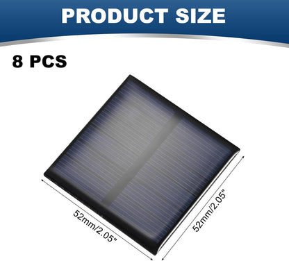 MECCANIXITY 8PCS 1.5V 0.09W 0.06A Mini Solar Panels for Solar Power, Small Solar Photovoltaic Cells Charge DIY Electric Toy Materials Solar System Kits, 1.18" x 1.18"