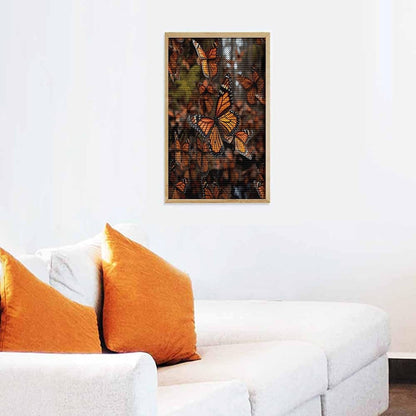 VstaDank Monarch Butterflies Diamond Painting Kits Exquisite DIY Full Round Drill Diamond Dots Painting for Adults Beginner Diamond Photo Paint with Diamond Picture Art Wall Decor 12"x20"