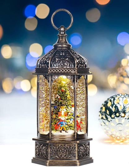 Musical Christmas Snow Globes Lantern, 7.87" Lighted Electric Snowglobes with 8 Holiday Songs 6H Timer Dual Power, Snowman Christmas Ornaments Snow Globe for Kids Adults Xmas Decor Gifts for Men Women