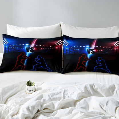 Manfei Musical Kids Fitted Sheet Full Size, MusicalGuitar Radio Drum Kit Headset Print Bedding Set 3pcs for Boys Girls, Rock Music Bed Cover with 2 Pillowcases, Soft Polyester Bedding, No Top Sheet