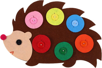Totority Kids Button Art Toy DIY Felt Non Woven Craft Educational Sensory Board for Toddlers Enhancing Creativity Motor Skills Family Party Fun 9.13X5.78In