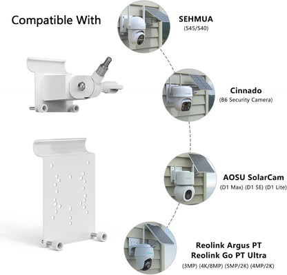 Vinyl Siding Mount for AOSU SolarCam D1 SE/Lite/Max,eufy Solocam S340/E30,Reolink Argus PT 3MP/4MP/5MP/2K/4K/8MP,ANSQUE Security Cameras (GU01/SA01), Cinnado B6 Security Camera Kit (White)