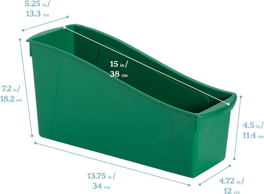 ECR4Kids Linking Plastic Storage Book Bin, Multipurpose Organization, Neon Purple, 10-Piece