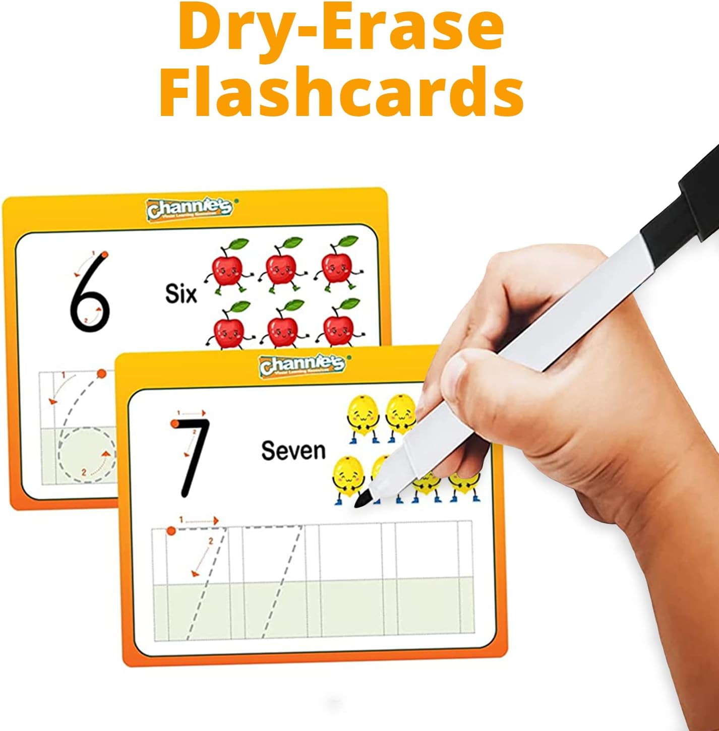 Dry Erase Number & Alphabet Flashcards for Kids Ages 3-5, 10 Numbers & 26 Visual ABC Flash Cards, Homeschool Learning Supplies, Summer School & After School Teaching Supplies for Handwriting Practice
