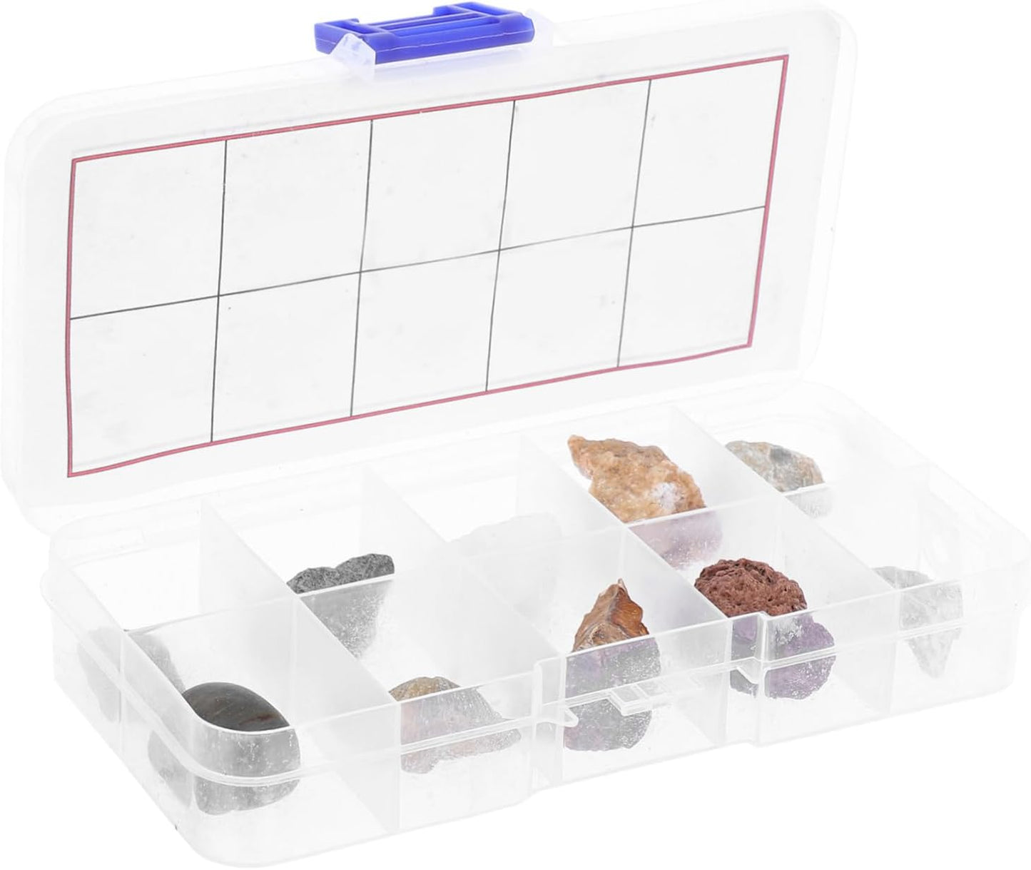 Angoily 1 Set Geology Kit Rock Specimens for Classroom Home Learning Includes Pumice Granite Marble Sandstone Fossils More Rock Identification Tool for Young Geologists