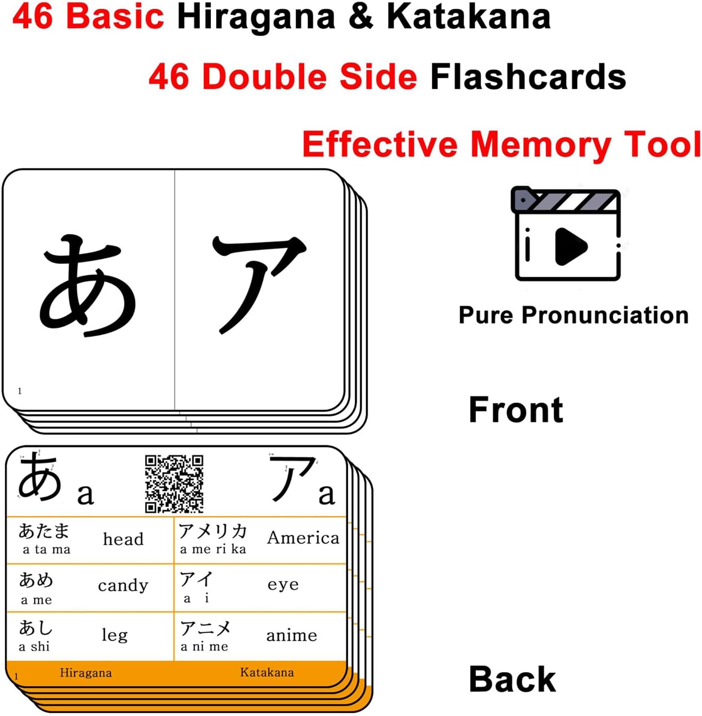 Japanese Hiragana and Katakana Syllabary Alphabet Flash Cards