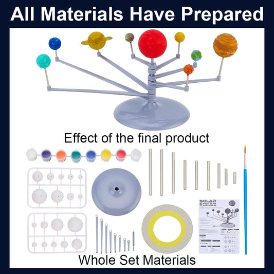 WEBEEDY DIY Solar System Model Painting Kit Adults Beginner Solar System Project with Plastic Balls, Display Stand, 12 Colors Acrylic Paints, Instruction, Arts and Crafts Gift for Holiday Birthday