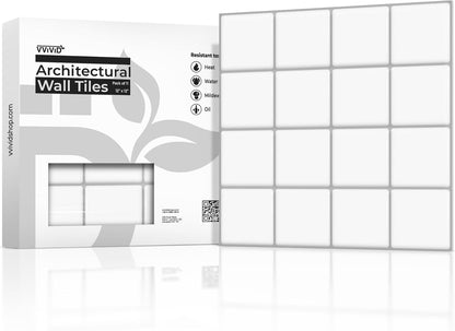 VViViD 11 Sheets Peel and Stick Grey Gloss Faux Ceramic Brick Wall Tiles, Self Adhesive Backsplash 12”x12”, 2mm Thick Kitchen, Bathroom (11 sq. ft.)
