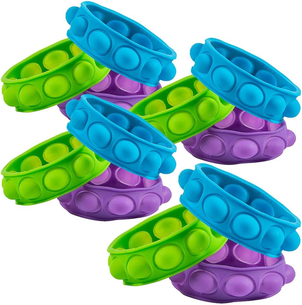 Lotsa Pops Popping Toy Colored Bracelets, 12 Pieces