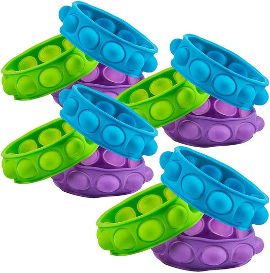 Lotsa Pops Popping Toy Colored Bracelets, 12 Pieces