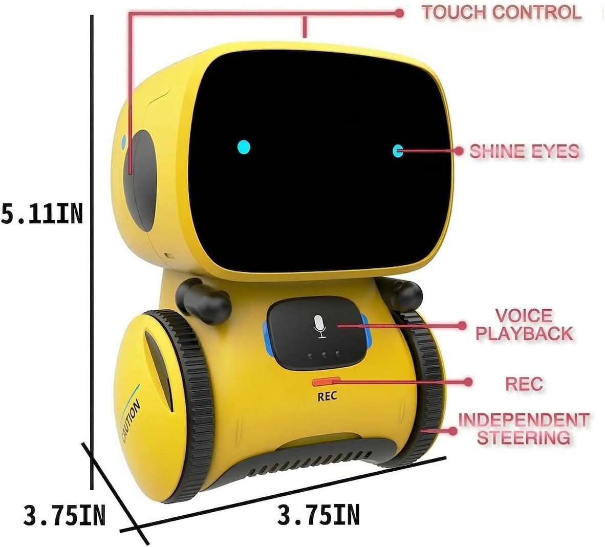 98K Kids Robot Toys for Girls and Boys, Touch and Voice Control Robots Interactive Smart Talking Robots Intelligent Partner and Teacher with Singing, Dancing, STEM Toy Gifts for Kid Age 3 and Up