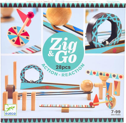 DJECO Zig & Go Big Boum Wall Construction Set (48pcs) - Chain Reaction Game for Kids - Fun & Creative Activity for Friends & Family, Educational Toys for Children 8+ Years Girls & Boys