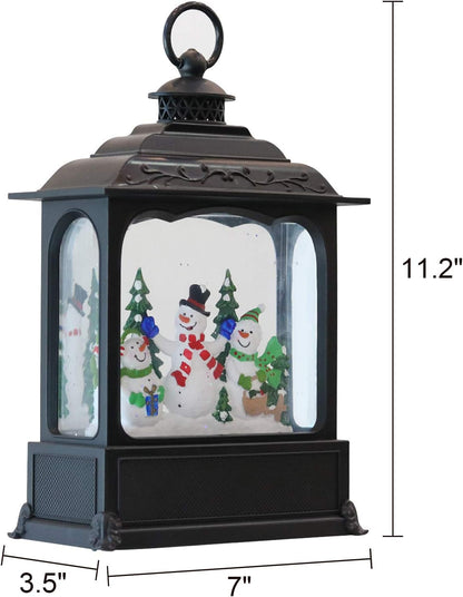 Eldnacele Musical Snow Globe Lantern with Timer, Lighted USB/Battery Operated Swirling Singing Water Glittering Lantern, Snow Globes for Adults and Kids Christmas Decoration- Santa