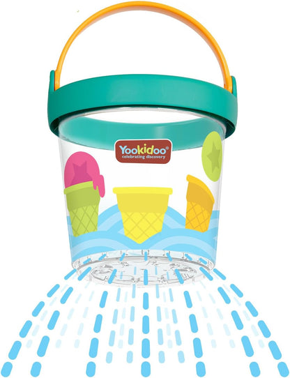 Yookidoo Ice Cream Bucket - Baby Bath Toys Scoop 'N' Splash Set with Floating Cups and Ice Cream Scooper - Water Toys for Toddlers Bathtime Fun