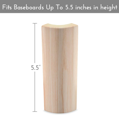 5.5" x 5/8" Rounded Outside Bullnose Corner Baseboard Molding and Trim Block for Thin Baseboard. Pine. (10)