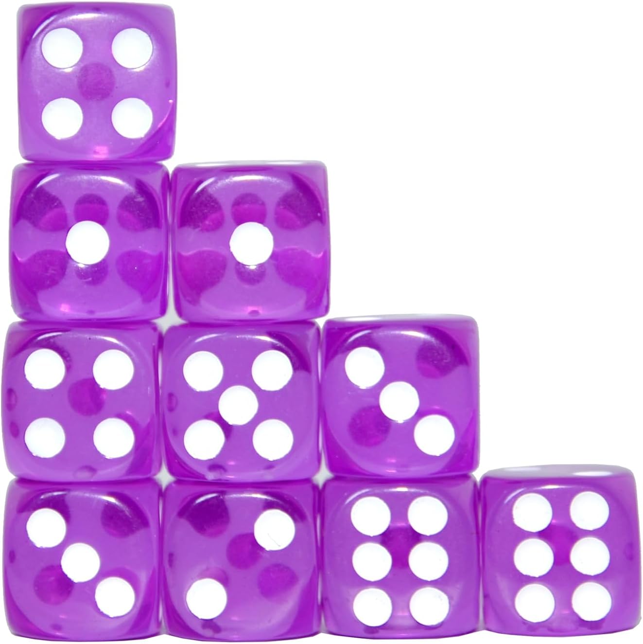 SmartDealsPro 10-Pack D6 Six Sided 16mm Transparent Dice Die for DND, MTG, RPG, Tenzi, Yahtze, Bunco, Table Borad Games, Math Teaching