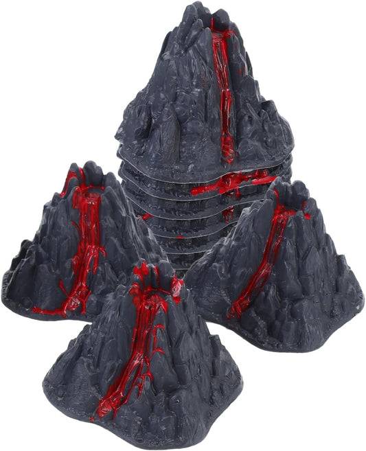 Volcano Toy, 10pcs Volcano Science Kit Eruption Model for Kids 4-6 Playtime, Simulation Dinosaur World Toys Figurine Ornament for Fairy Gardens, Aquarium Landscapes, Preschool Educational Tool 3.14 In