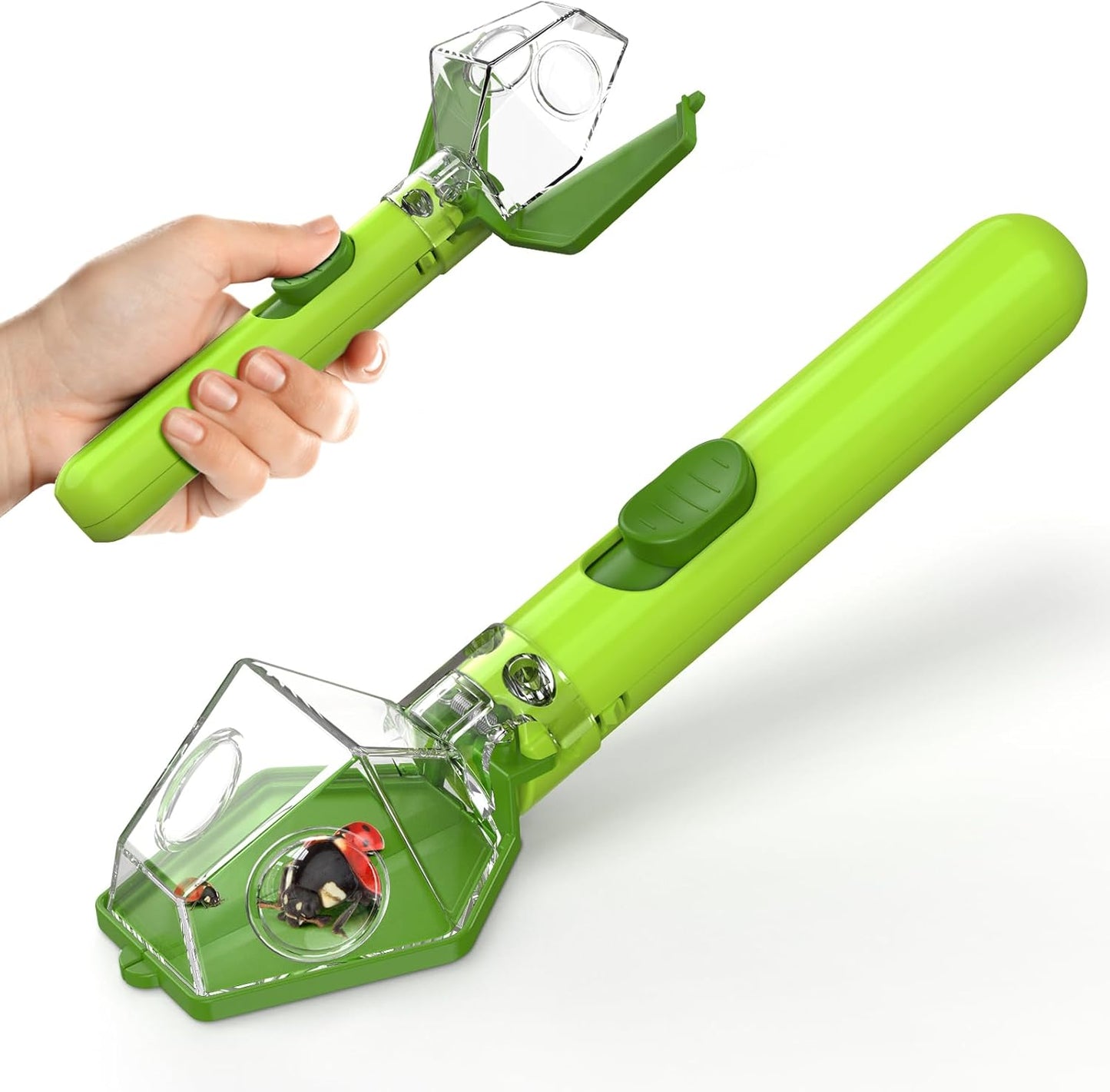 Bug Catcher for Kids, Insect Trap Kit with 6X Magnifier Glass - STEM Educational Exploration Tool for Indoor and Outdoor,Christmas Birthday Gifts Toys for Adults, Boys, and Girls, Green
