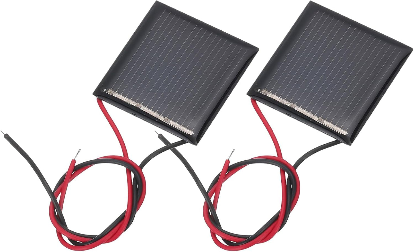MECCANIXITY 2 Pcs 5.5V 0.44W 70mA Mini Solar Panels, Small Polycrystalline Solar Cell Panel with 2 Cable for DIY Electric Toy Materials Kits Charger, 60mm x 60mm