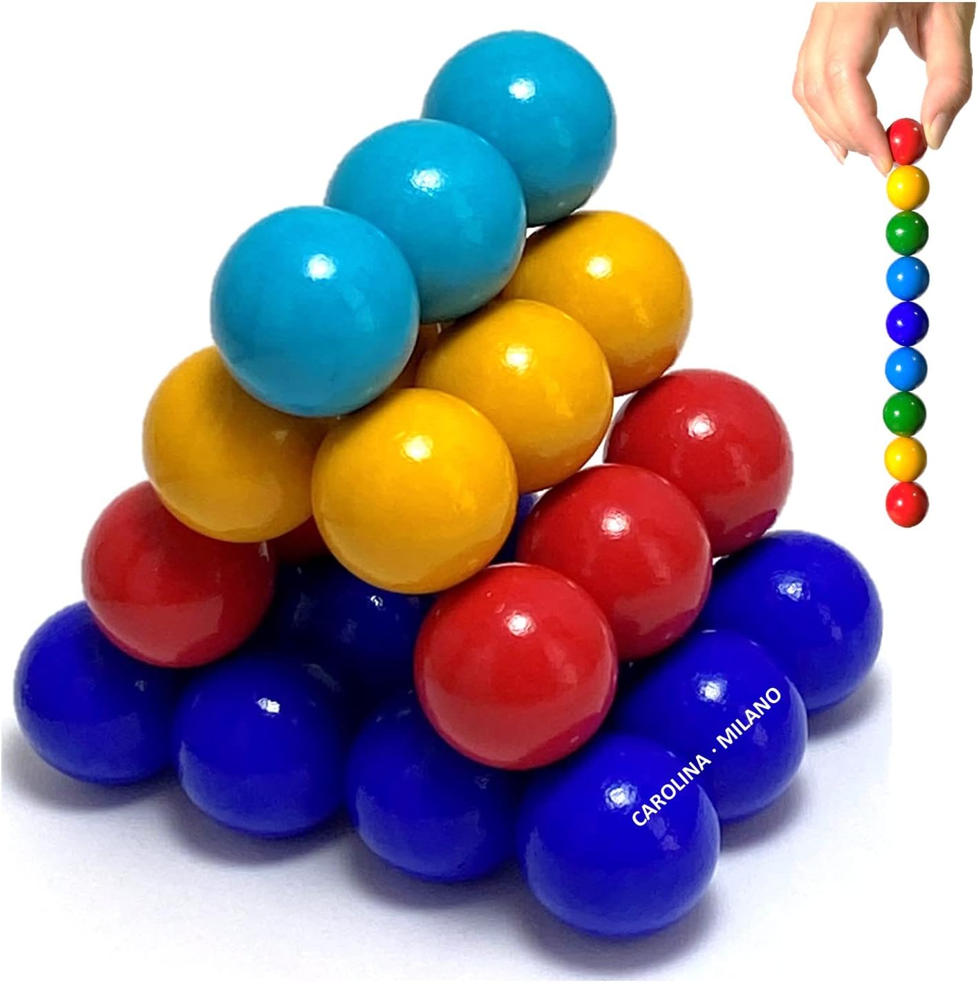 Science Kit Toys 27 PCS Colorful Magnets Building Blocks, Large Hematite Magnetic Stones, Stress Relief Autism, Home Office Kids Adults Intelligence Development Educational Birthday Party