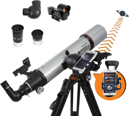 Celestron StarSense Explorer DX 130AZ App-Enabled Telescope – 130mm Newtonian Reflector with Smartphone Dock & StarSense App – iPhone & Android Compatible – Easy-to-Use for Beginners