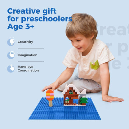 Classic Baseplates Building Plates-10" x 10" Building Boards,100% Compatible with All Major Brands and Activity Table, Creative Platforms Mats for Toy Bricks (Sand, 8 Pack)